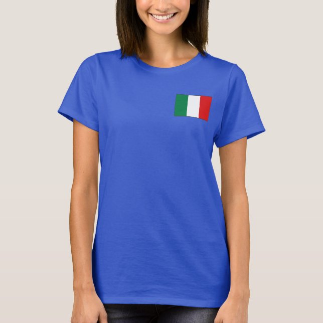 Italy Flag and Map dk T-Shirt (Front)