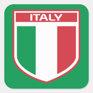 Italy Flag/Badge Design Square Sticker