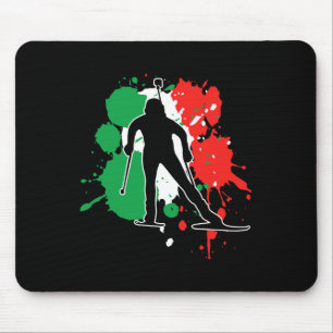Italy Flag Biathlonist - Italian Biathlon Mouse Mat