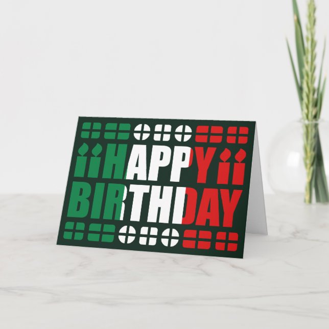 Italy Flag Birthday Card (Front)
