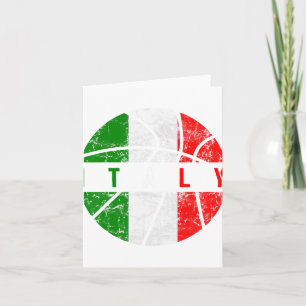 Italy Flag Bysketbyll Italian Team Fan Lover  Card