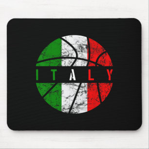 Italy Flag Bysketbyll Italian Team Fan Lover Mouse Mat