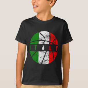 Italy Flag Bysketbyll Italian Team Fan Lover T-Shirt