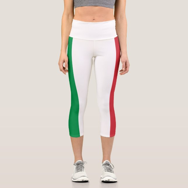 Italy Flag Capri Leggings (Front)