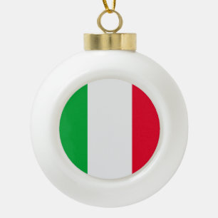 Italy Flag Ceramic Ball Christmas Ornament
