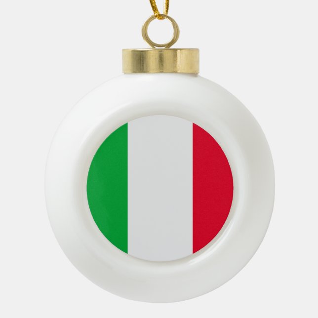 Italy Flag Ceramic Ball Christmas Ornament (Front)