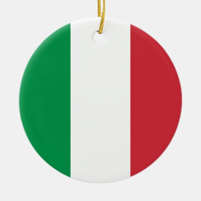 Italy Flag Ceramic Tree Decoration (Front)
