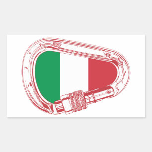 Italy Flag Climbing Carabiner Rectangular Sticker