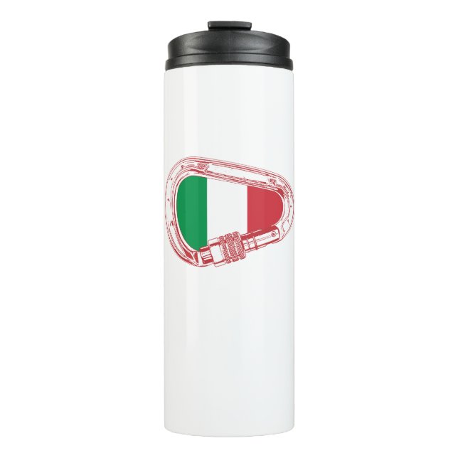 Italy Flag Climbing Carabiner Thermal Tumbler (Front)
