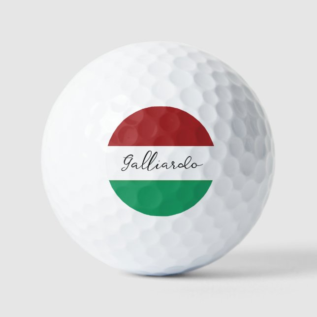Italy Flag Colors Italian Surname Name Custom  Golf Balls (Front)