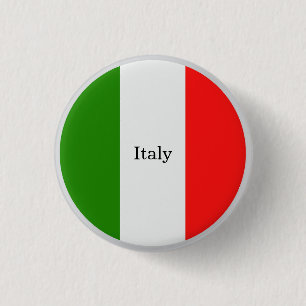 Italy, flag colours, labelled, 3 cm round badge