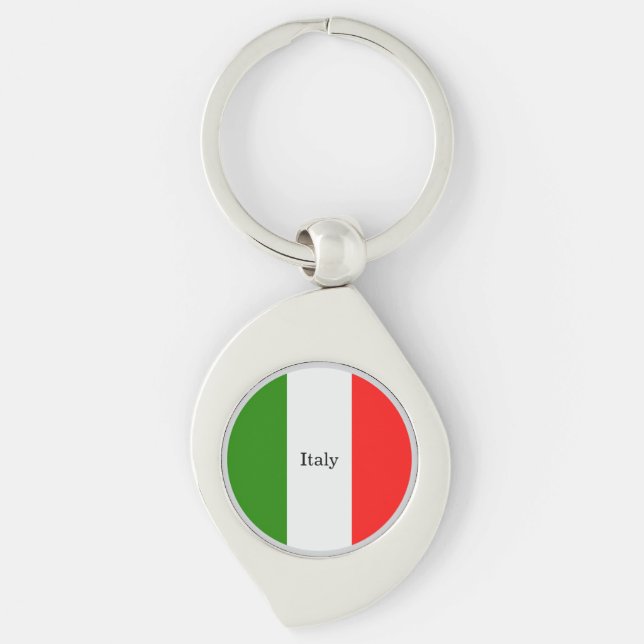 Italy, flag colours, labelled, key ring (Front)