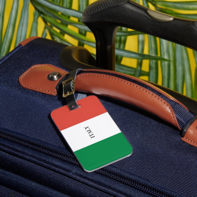 ITALY FLAG COLOURS LUGGAGE TAG (Front Insitu 1)