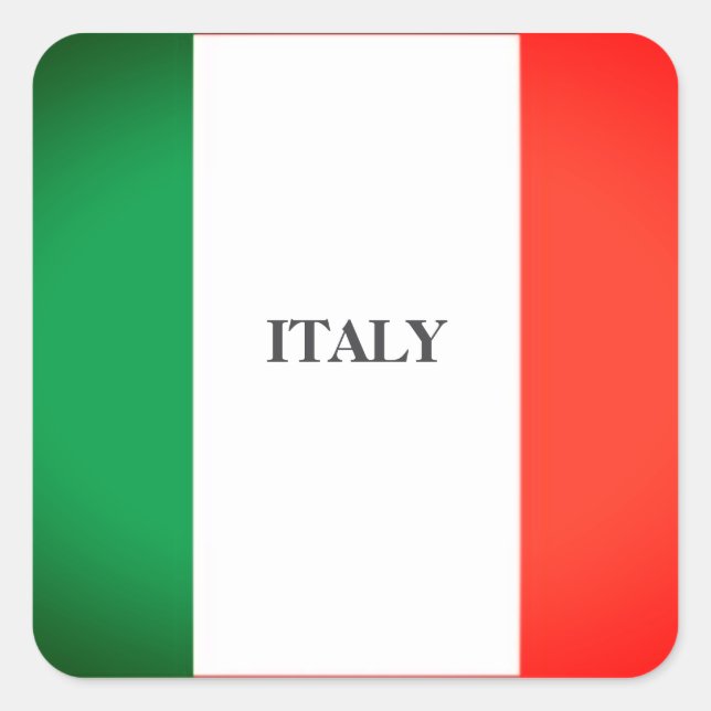 ITALY FLAG COLOURS SQUARE STICKER (Front)