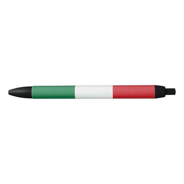 Italy Flag Country Italian Pride Patriotic Gift Black Ink Pen (Front)