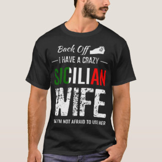 Italy Flag Crazy Sicilian golfcoach funny bowling  T-Shirt