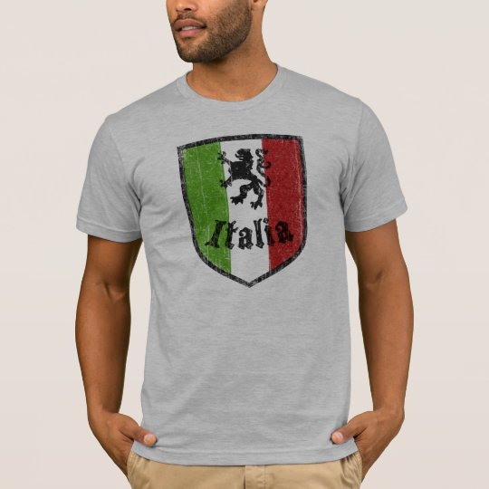 Italy Flag Crest Grey T-Shirt
