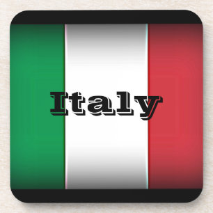 Italy Flag Dark Edge Coaster