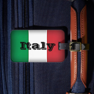 Italy Flag Dark Edge Customisable Luggage Tag