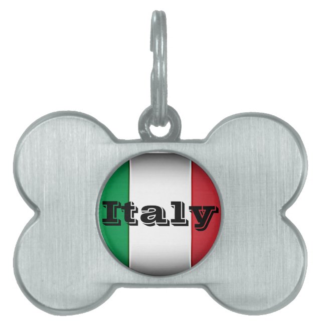 Italy Flag Dark Edge Pet Tag (Front)