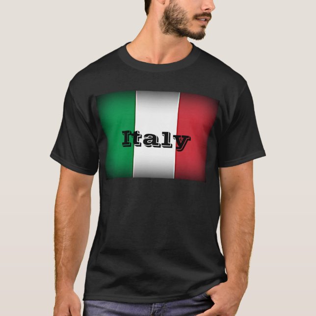 Italy Flag Dark Edge T-Shirt (Front)