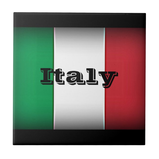 Italy Flag Dark Edge Tile (Front)