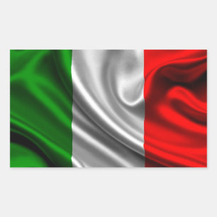 Italy Flag Fabric Rectangular Sticker