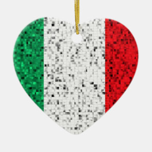 Italy Flag glitter ornament