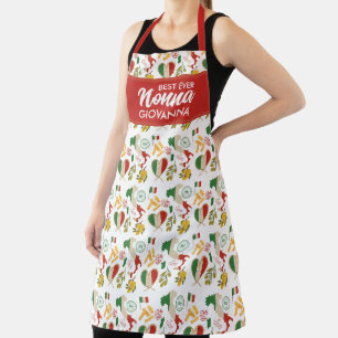 Italy Flag Heart Olive Italian Heritage Apron