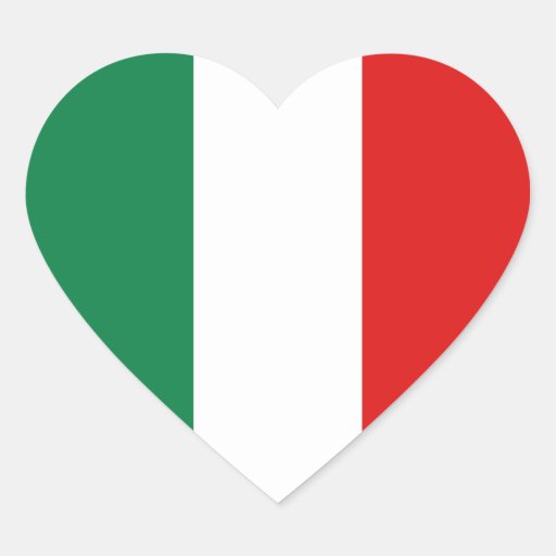 Image of Italy Flag Heart Sticker