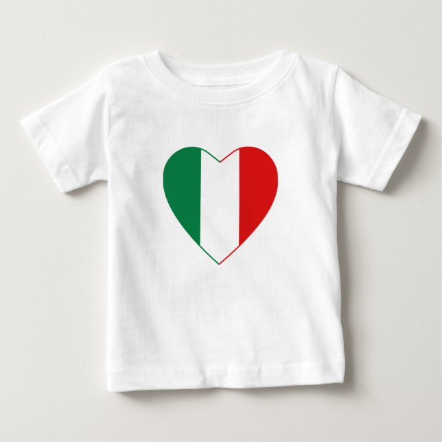 Italy Flag Heart T-Shirt (Front)