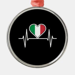 Italy Flag Heartbeat Metal Tree Decoration