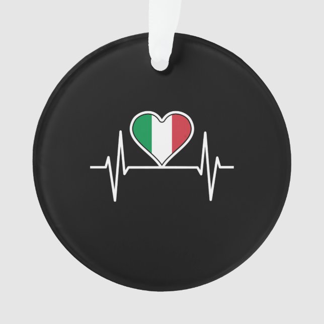 Italy Flag Heartbeat Ornament (Front)
