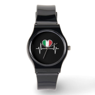 Italy Flag Heartbeat Watch