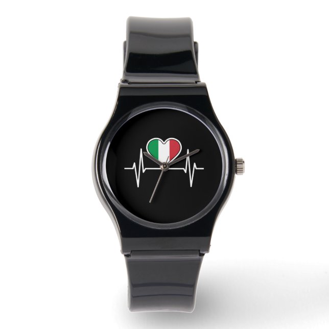 Italy Flag Heartbeat Watch (Front)