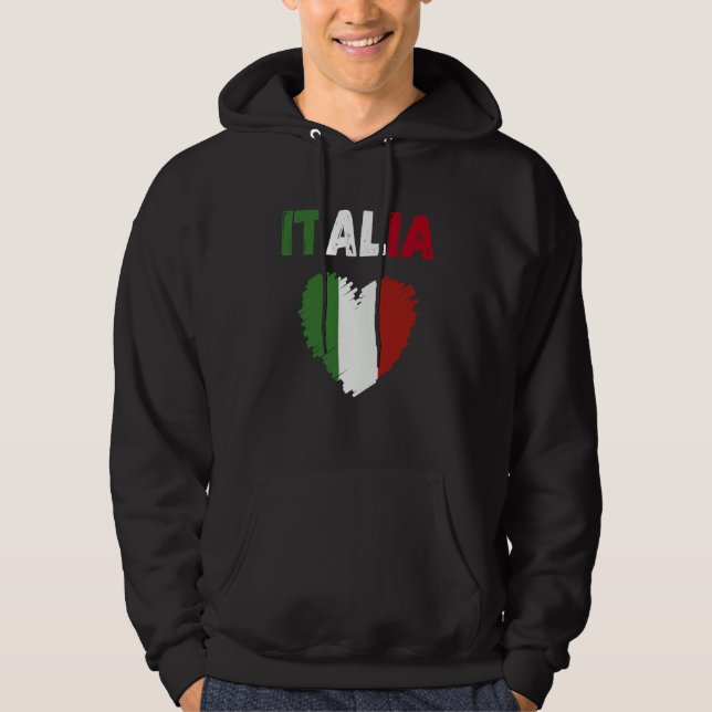 Italy Flag Holiday Italy Heart Italian Flag Hoodie (Front)