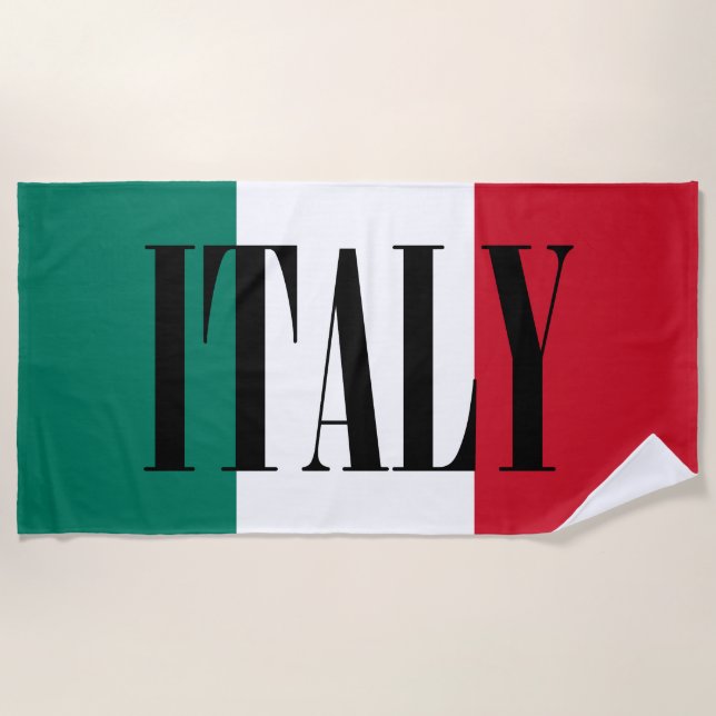 Italy flag Italia Italian Il Tricolore Beach Towel (Front)