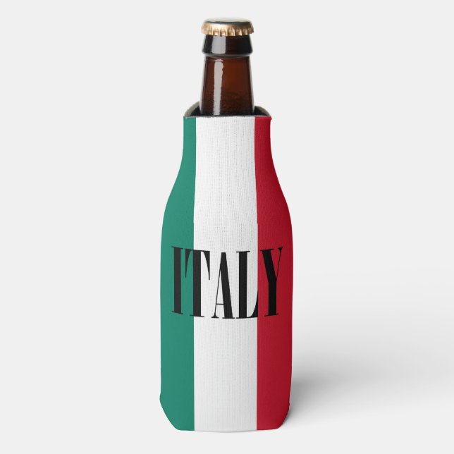 Italy flag Italia Italian Il Tricolore Bottle Cooler (Bottle Front)