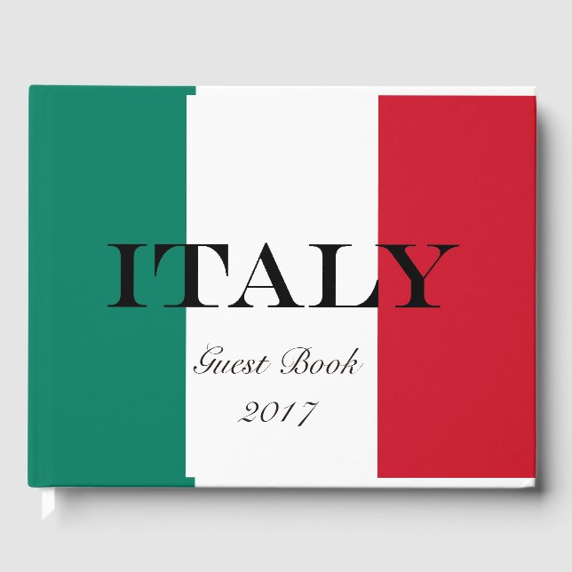 Italy flag Italia Italian Il Tricolore Guest Book (Front)