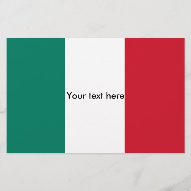 Italy flag Italia Italian Il Tricolore Stationery (Front)