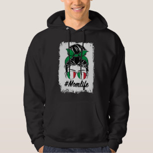 Italy Flag Italian Mom Messy Bun Mom Life Hoodie