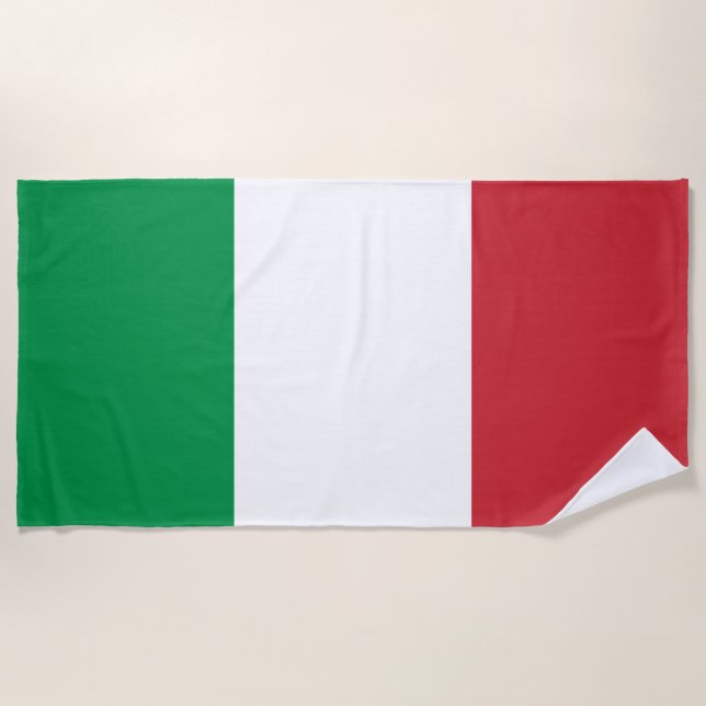 Italy Flag Italian Patriotic Beach Towel (Front)