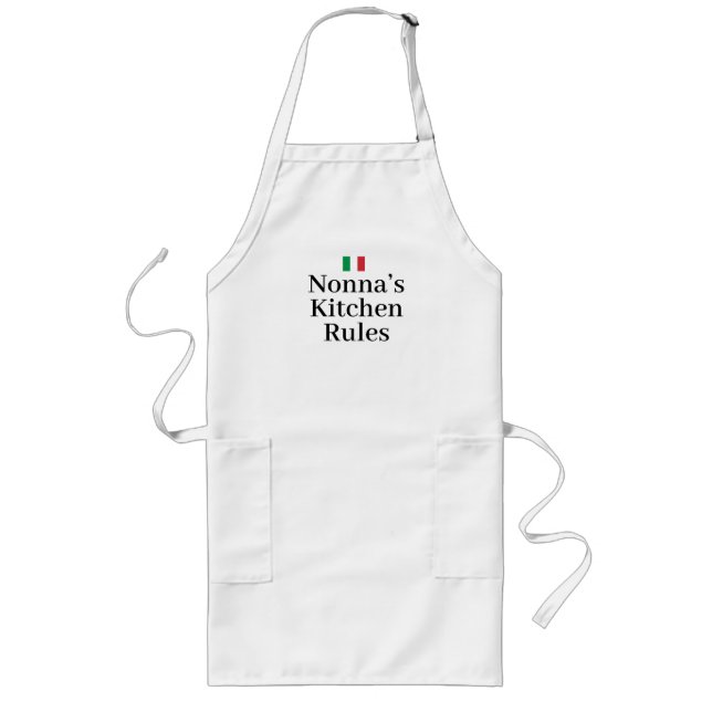 Italy Flag Italian Pride Europe Nonna Long Apron (Front)