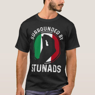 Italy Flag Italian Roots Saying Surrounded By Stun T-Shirt