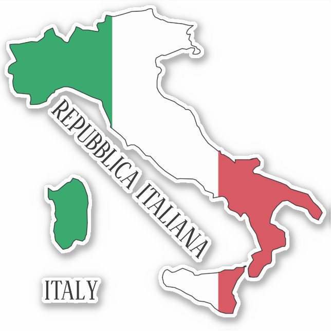 Italy Flag Map (Front)