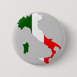 Italy flag map 6 cm round badge