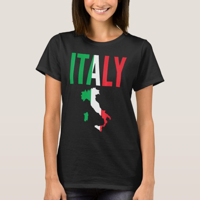 Italy Flag Map - Italian T-Shirt (Front)