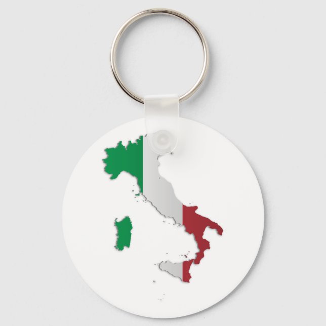 Italy Flag Map Key Ring (Front)