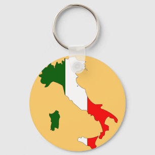 Italy flag map key ring