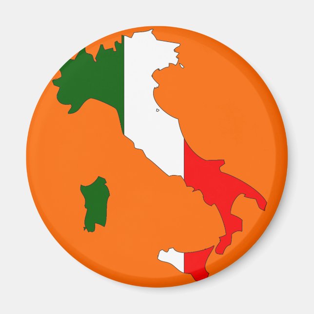 Italy flag map magnet (Front)